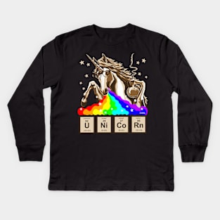 Chemistry Unicorn Pukes Rainbow Kids Long Sleeve T-Shirt